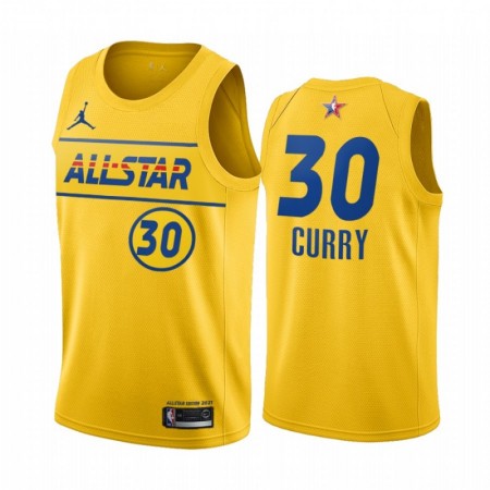 Dres Golden State Warriors Stephen Curry 30 2021 All-Star Jordan Brand Gold Swingman